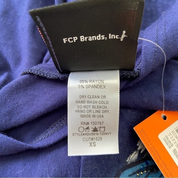 HARLEY-DAVIDSON top sequin lightweight open back long sleeves blue bikercore - Picture 8 of 14